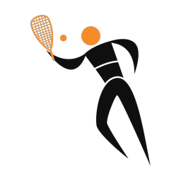 Racquetball 2 colored clipart, Motion style