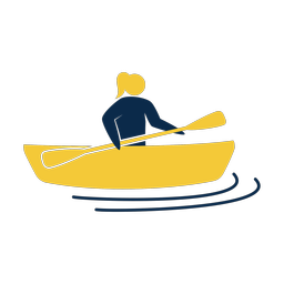 Kayaking 2 colored clipart, Strike style