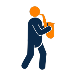 Saxophone 2 colored clipart, Round style
