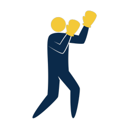 Boxing 2 colored clipart, Strike style