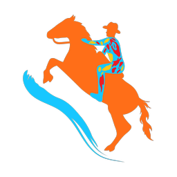 Rodeo colorful clipart, Splash style