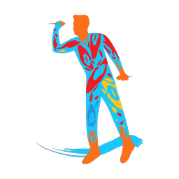 Darts colorful clipart, Splash style