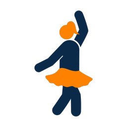 Ballet 2 colored clipart, Round style