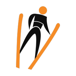 Ski jumping 2 colored clipart, Motion style