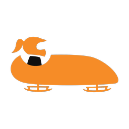 Bobsled 2 colored clipart, Motion style