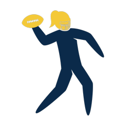 Football quarterback 2 colored clipart, Strike style