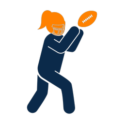 Football receiver 2 colored clipart, Round style