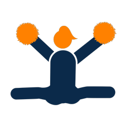 Cheerleading 2 colored clipart, Round style