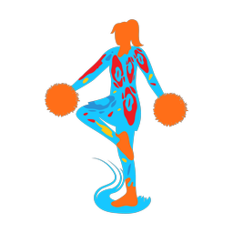 Cheerleading colorful clipart, Splash style