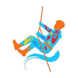 Rock climbing colorful clipart, Splash style