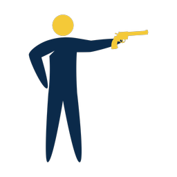 Pistol shooting 2 colored clipart, Strike style