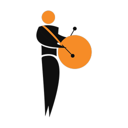 Bass drummer 2 colored clipart, Motion style