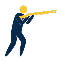 Skeet shooting 2 colored clipart, Strike style