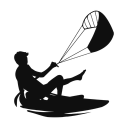 Kitesurfing silhouette, Classic style