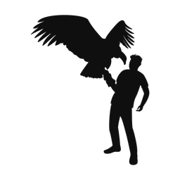 Falconry silhouette, Classic style
