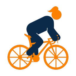 Cycling 2 colored clipart, Round style