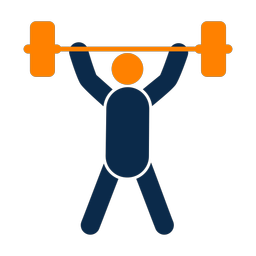 Powerlifting 2 colored clipart, Round style