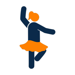Ballet 2 colored clipart, Round style
