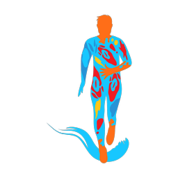 Running colorful clipart, Splash style
