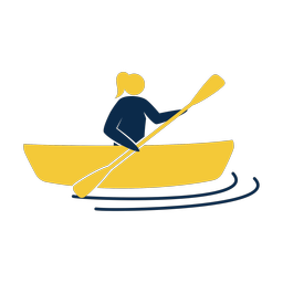 Kayaking 2 colored clipart, Strike style