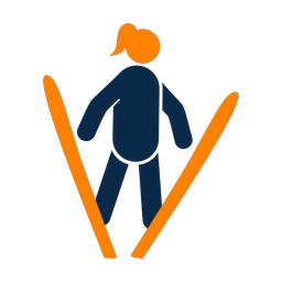 Ski jumping 2 colored clipart, Round style