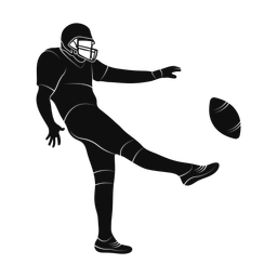 Football punter silhouette, Promax style