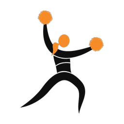 Cheerleading 2 colored clipart, Motion style
