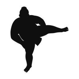 Sumo wrestling silhouette, Classic style