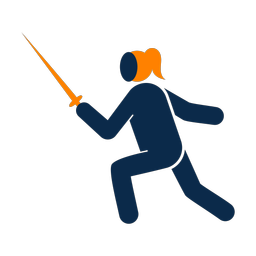 Fencing 2 colored clipart, Round style