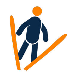 Ski jumping 2 colored clipart, Round style