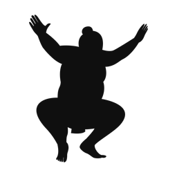 Sumo wrestling silhouette, Classic style