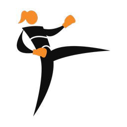 Kickboxing 2 colored clipart, Motion style