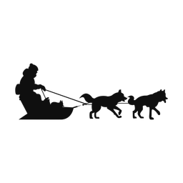 Sled dog racing silhouette, Classic style
