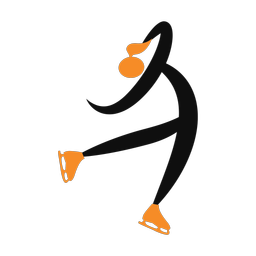 Figure skating 2 colored clipart, Motion style