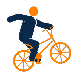 Bmx 2 colored clipart, Round style