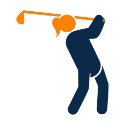 Golf 2 colored clipart, Round style