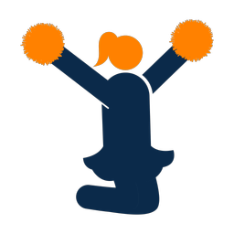 Cheerleading 2 colored clipart, Round style