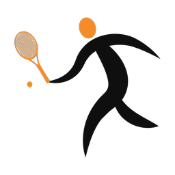 Tennis 2 colored clipart, Motion style