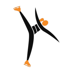 Figure skating 2 colored clipart, Motion style