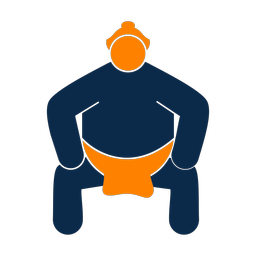 Sumo wrestling 2 colored clipart, Round style
