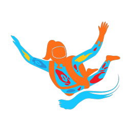 Skydiving colorful clipart, Splash style
