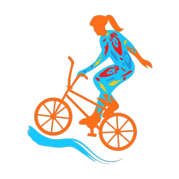 Bmx colorful clipart, Splash style