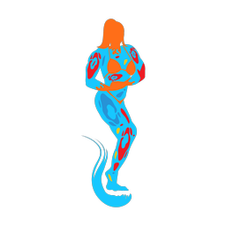 Bodybuilding colorful clipart, Splash style