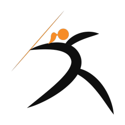Javelin throw 2 colored clipart, Motion style