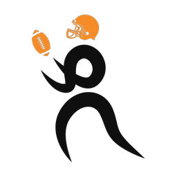Football receiver 2 colored clipart, Motion style