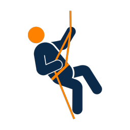 Rock climbing 2 colored clipart, Round style