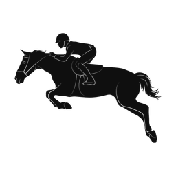 Horse jumping silhouette, Promax style