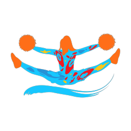 Cheerleading colorful clipart, Splash style
