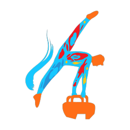 Pommel horse colorful clipart, Splash style