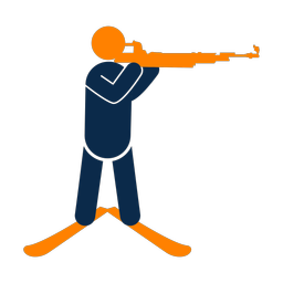 Biathlon 2 colored clipart, Round style